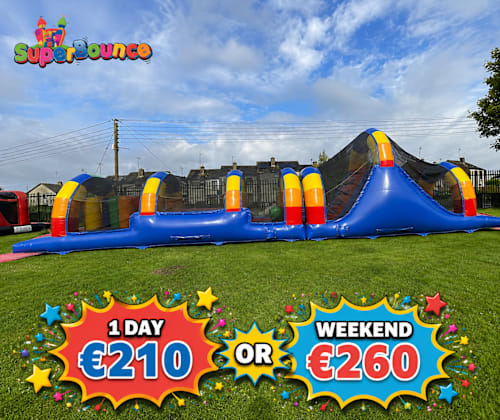 50ft Rainbow Fun Run obstacle course hire Drogheda