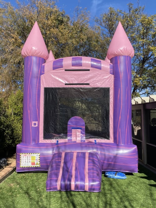 11x11 Little Pink Castle bounce house rental for a Riverside party