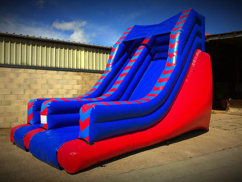 10ft Blue and Red Inflatable Slide hire Buxted