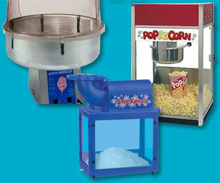 Popcorn/Cotton Candy/Sno Cones/Margarita Machines