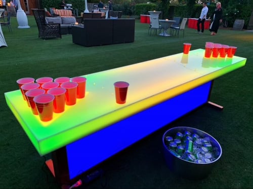 Flashing LED Beer Pong Table interactive game rental