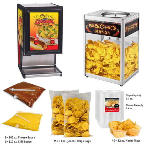 Nacho Grande Cheese Dispenser and Chips Warmer 40 pack - Party