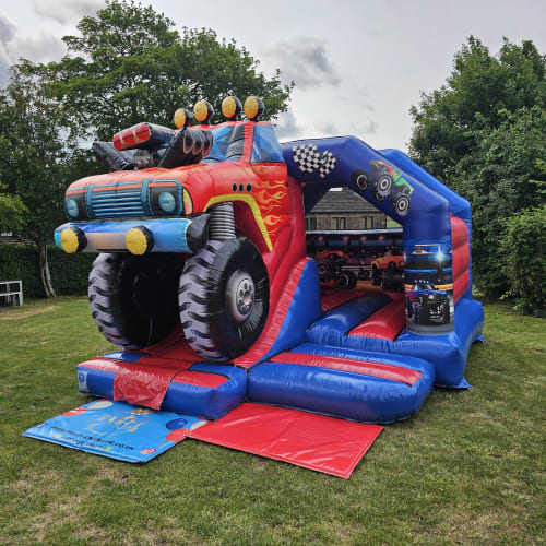 3D Monster Truck Bouncy Castle & Slide Combo