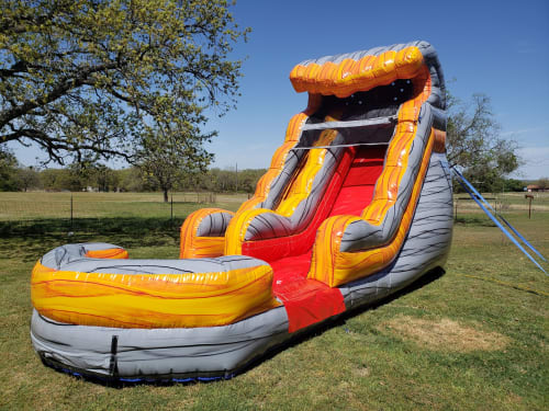 Dallas Cowboys 7' Double Lane Dry Slide With Bounce House