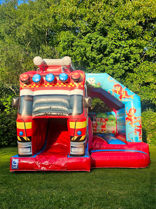 Fireman Bouncy Castle and Slide Combo hire Polegate