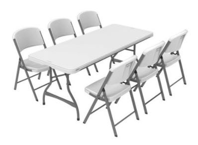 Folding White 72 Table Rental Fort Worth Arlington Beyond