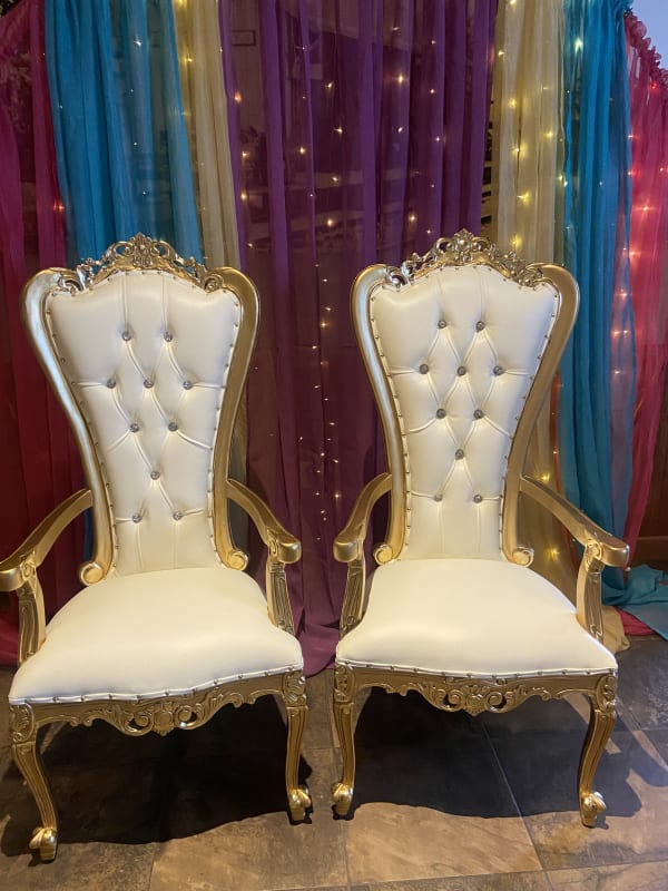 54 Throne Chair Gold Ivory Party Rentals Bounce Houses