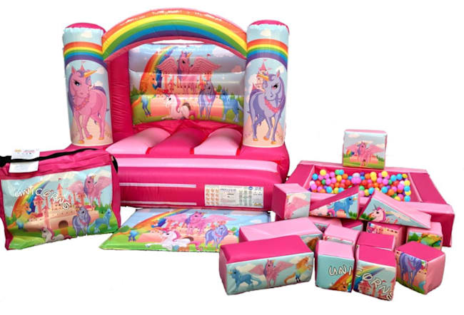 Unicorn Bouncy Castle and Soft Play Package hire Ringmer