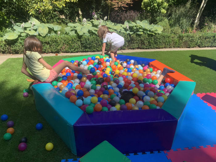 multicoloured air juggler ball pond