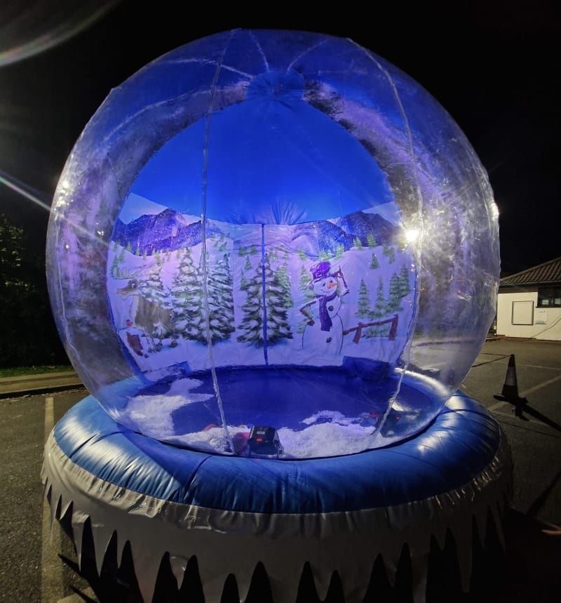 Giant inflatable snow globe hire for Christmas events in Sheffield