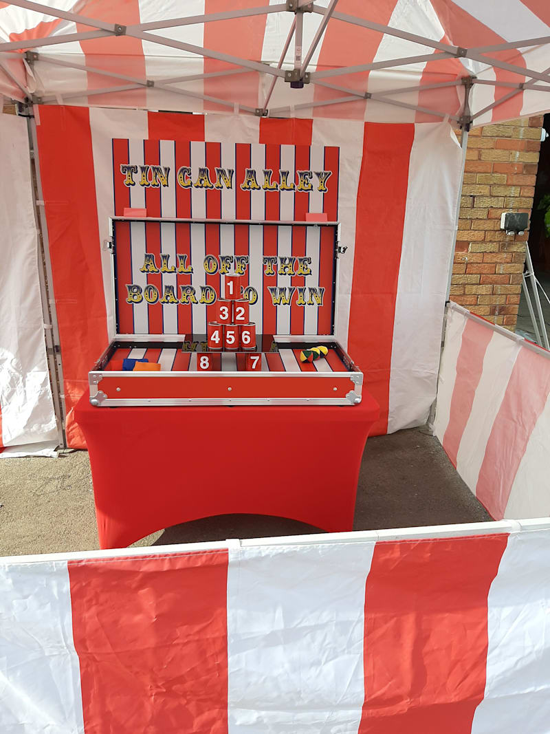 Tin can alley fairground game hire for Halloween events in Edinburgh