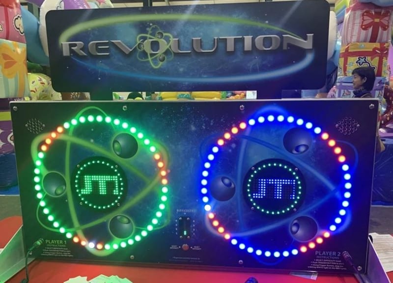 Revolution Reaction Test Game Hire set up at a corporate event