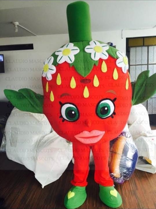 Strawberry Lush Lips Shopkins Mascot Costume