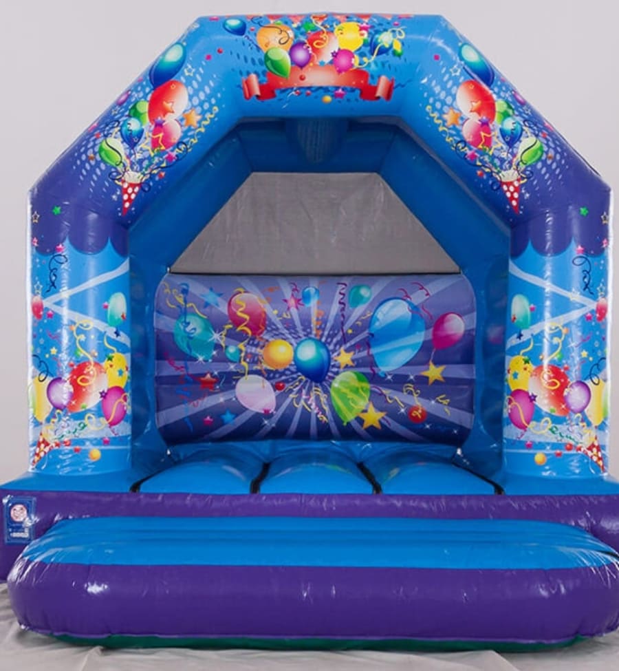 Party Time Bouncy Castle Purple and Blue 10ft x 12ft