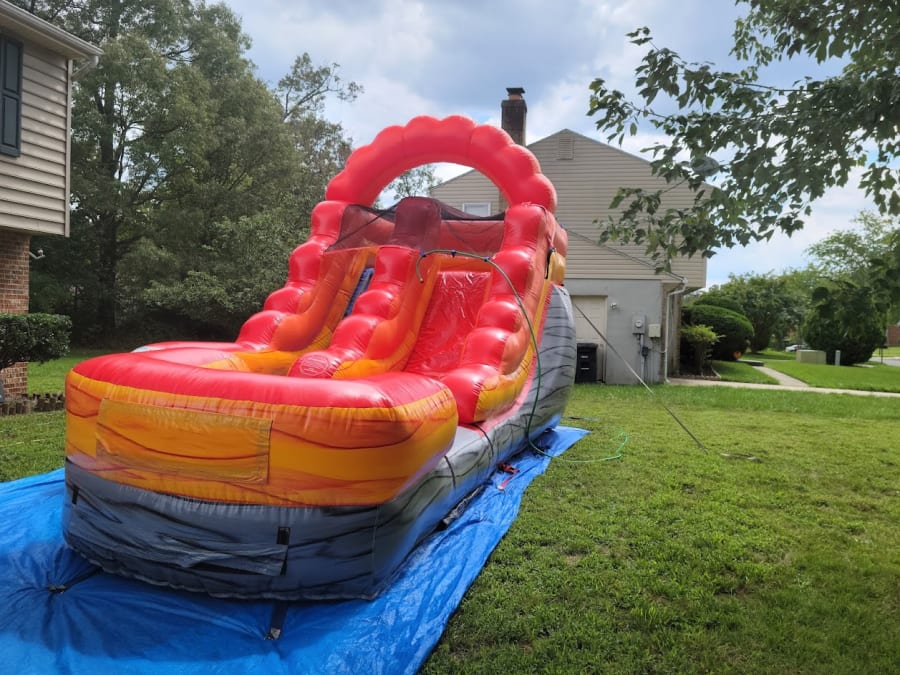 12' Fire Red Marble Slide - Hire in Maryland