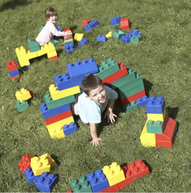 Large rubber lego store blocks