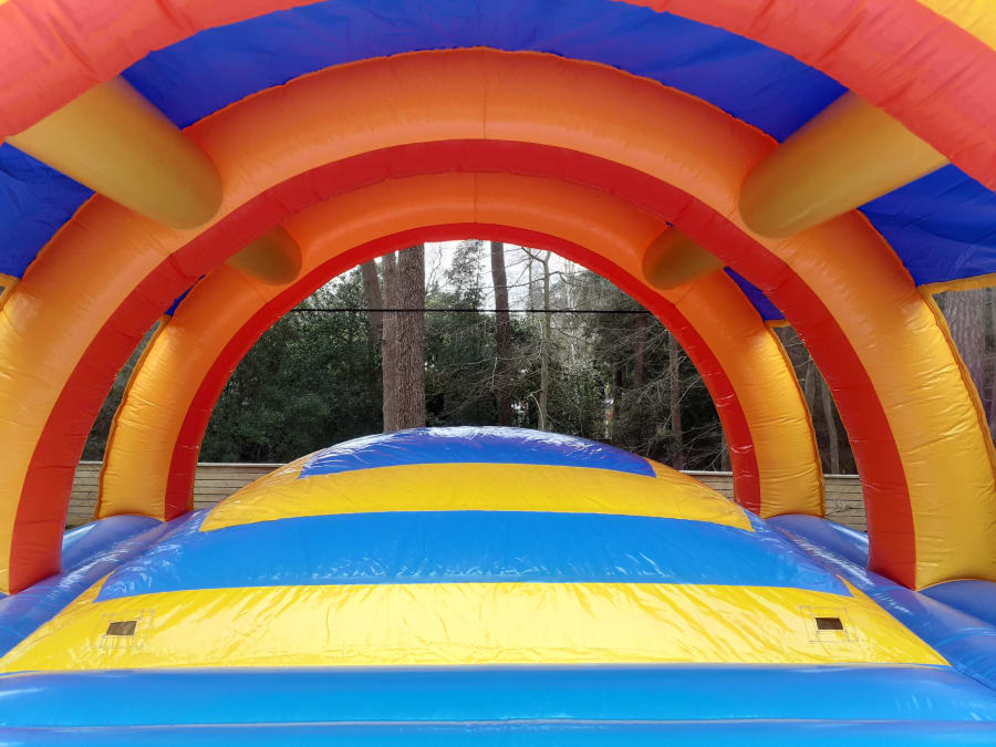 Air Mountain Pillow Bounce Bouncy Castle Hire Slides Inflatables Assault Course in Poole Bournemouth Christchurch Wimborne Ringwood Blandford Dorset Get Up and Bounce