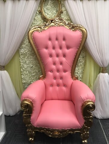 Pink best sale throne chair