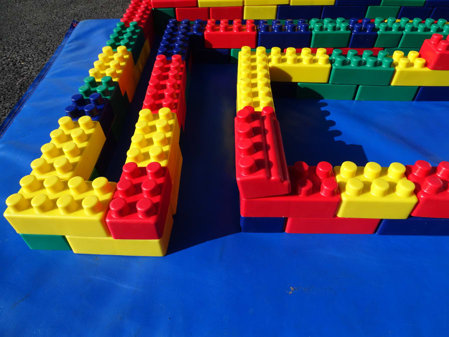 Lego Rubber Block Junior Set Bouncy Castle Hire and Soft Play in Bourne Peterborough Stamford Whittlesey Market Deeping Bennetts Bouncy Castle Hire