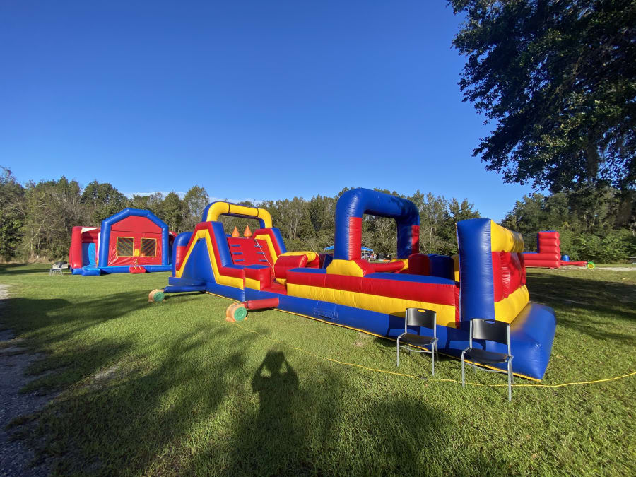 60 Ft Obstacle Course w/ tall slide from Biloxi Bounce House