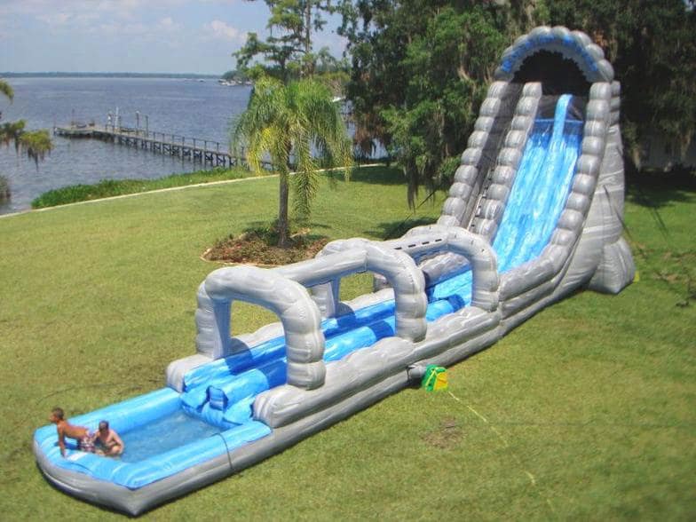 long inflatable water slide
