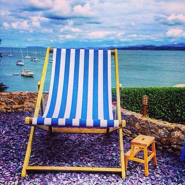 Deck chairs on beach 2024 image