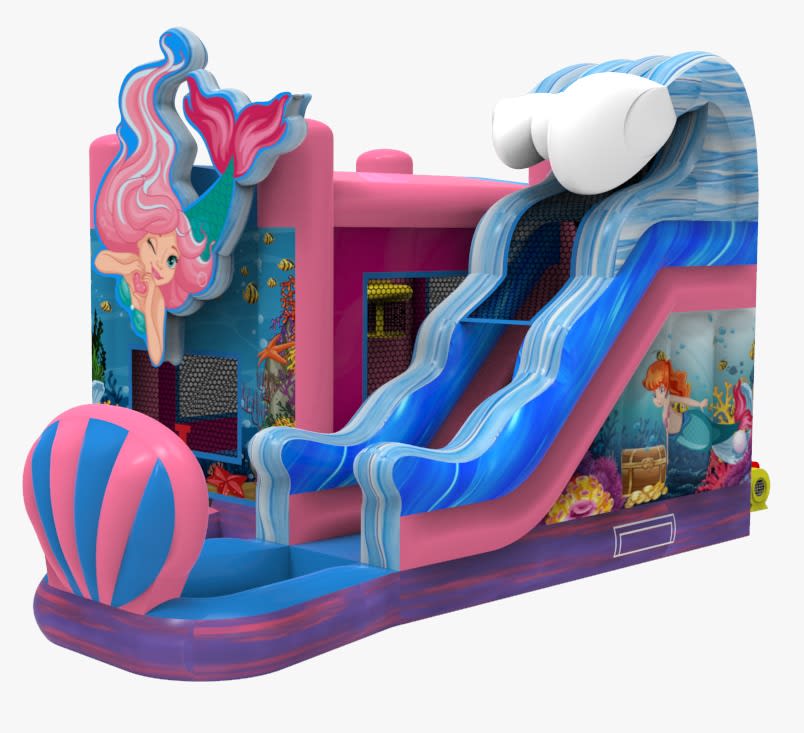 Mermaid bounce house with water slide rental
