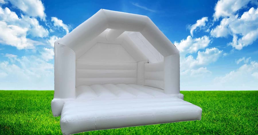 Elegant White Bouncy Castle Hire - Elevate Your Event with Bouncy Boo