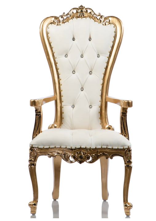 White and discount gold high chair