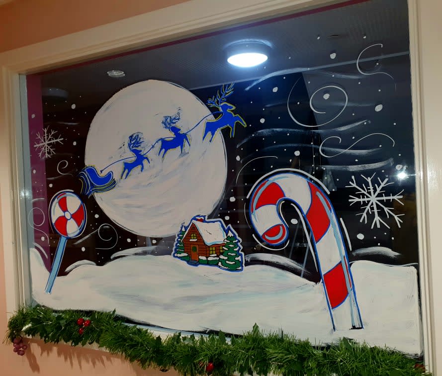 Christmas window painting service County Durham