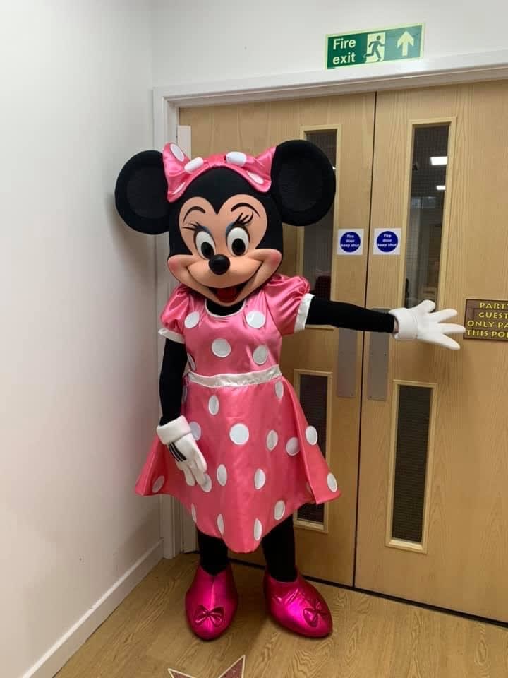 Pink minnie hotsell mouse mascot costume