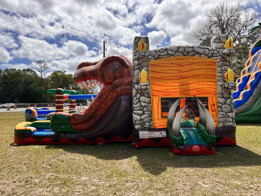 Dinosaur Bounce House With Slide Wet/Dry