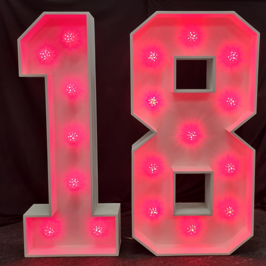 number lights 4ft (0-9 Available) - Bouncy Castle Hire in Devon