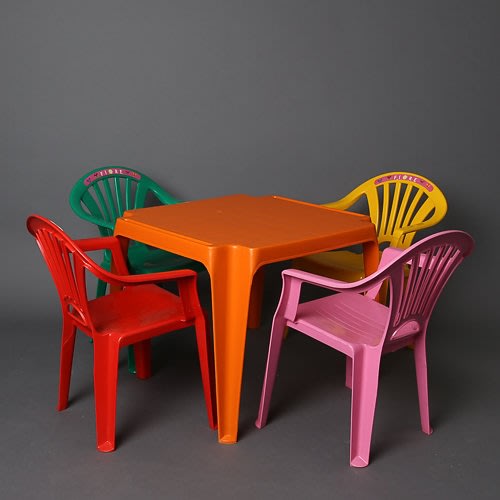 Coloured plastic table