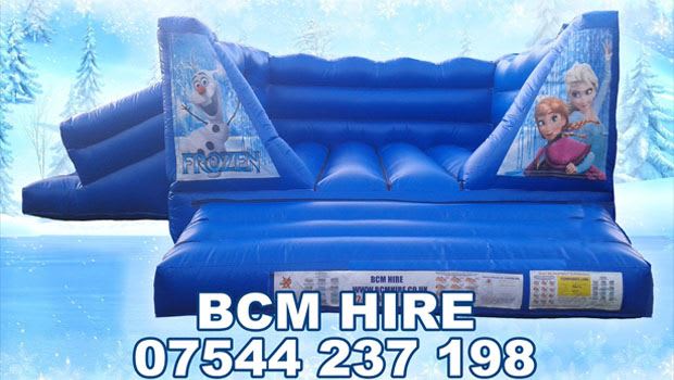 frozen bouncy castle with slide