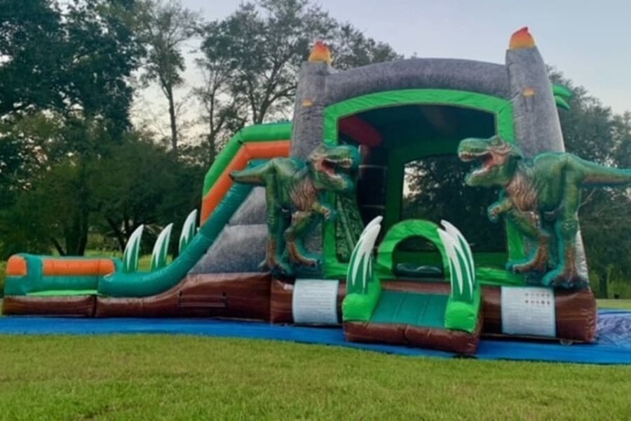 DINO 7-IN-1 DUAL LANE SLIDE - Birthday Party Rental Service in