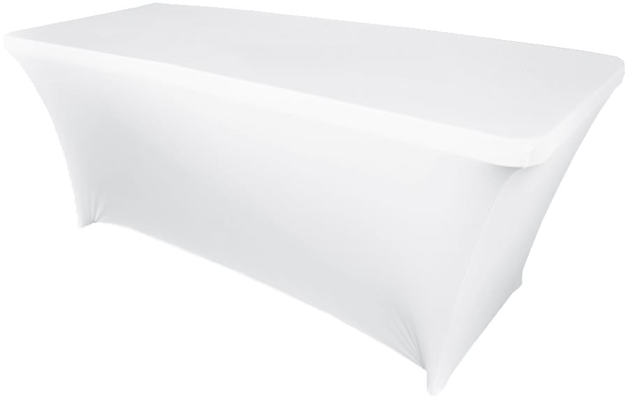 2 Tovaglie Elasticizzate Bianche 120x180 Cm Per Tavolo Rettangolare - Copritavolo Stretch Per Feste, Matrimoni E Banchetti