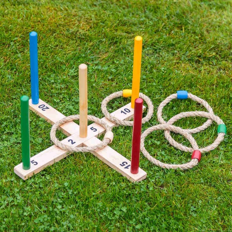 Giant Quoits - Wooden Ring Toss Game - indoor or outdoor yard game for  adults & family