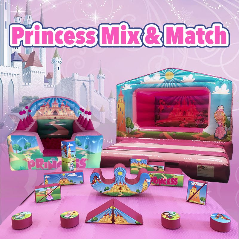 Princess Bouncy Castle Soft Play Ball Pool Hire Nottingham