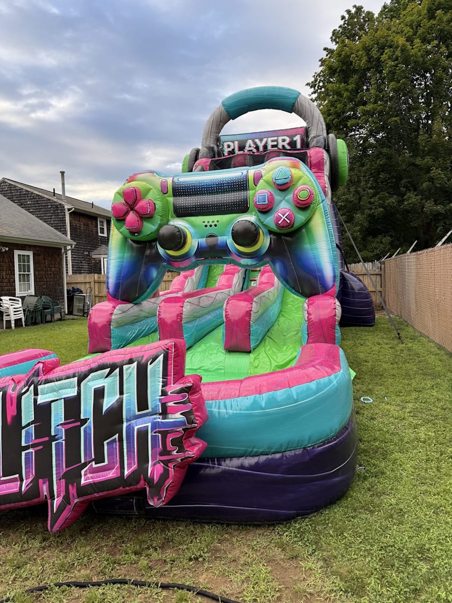 22 Feet Dual Lane Glitch Gamer Waterslide