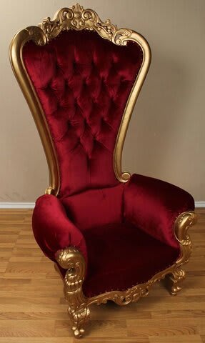 Red velvet best sale throne chair