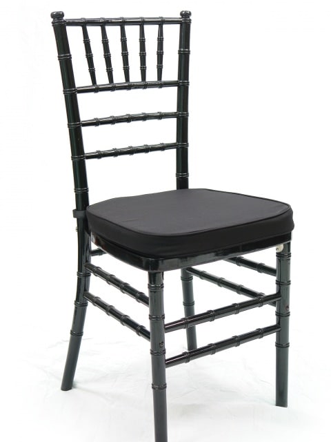 Black Chiavari Chair:Cushion Included - Table & Chair Rentals in