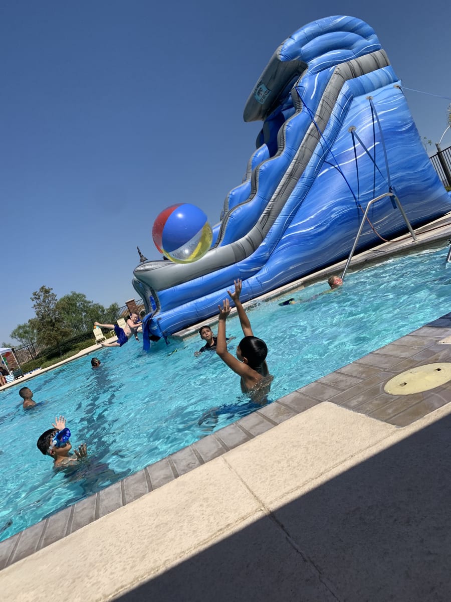 18' Pool Side Waterslide - Bounce House Rental, Laser Tag, Water