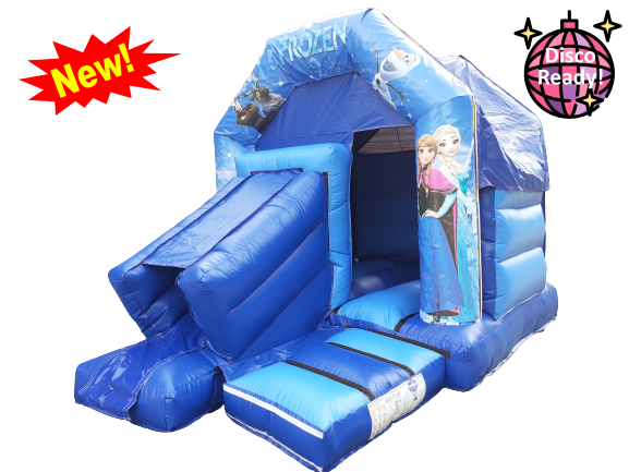Frozen bouncy castle with slide cheap