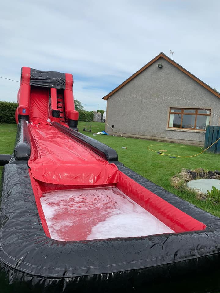 Bouncy slide sale with pool