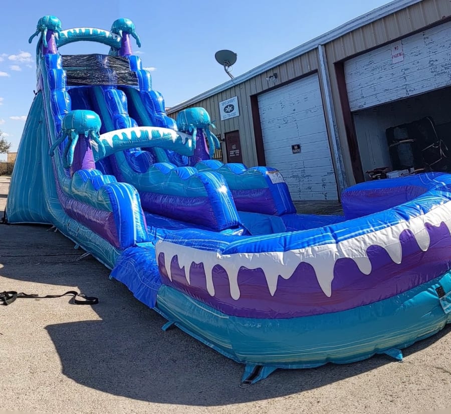 big blow up waterslide