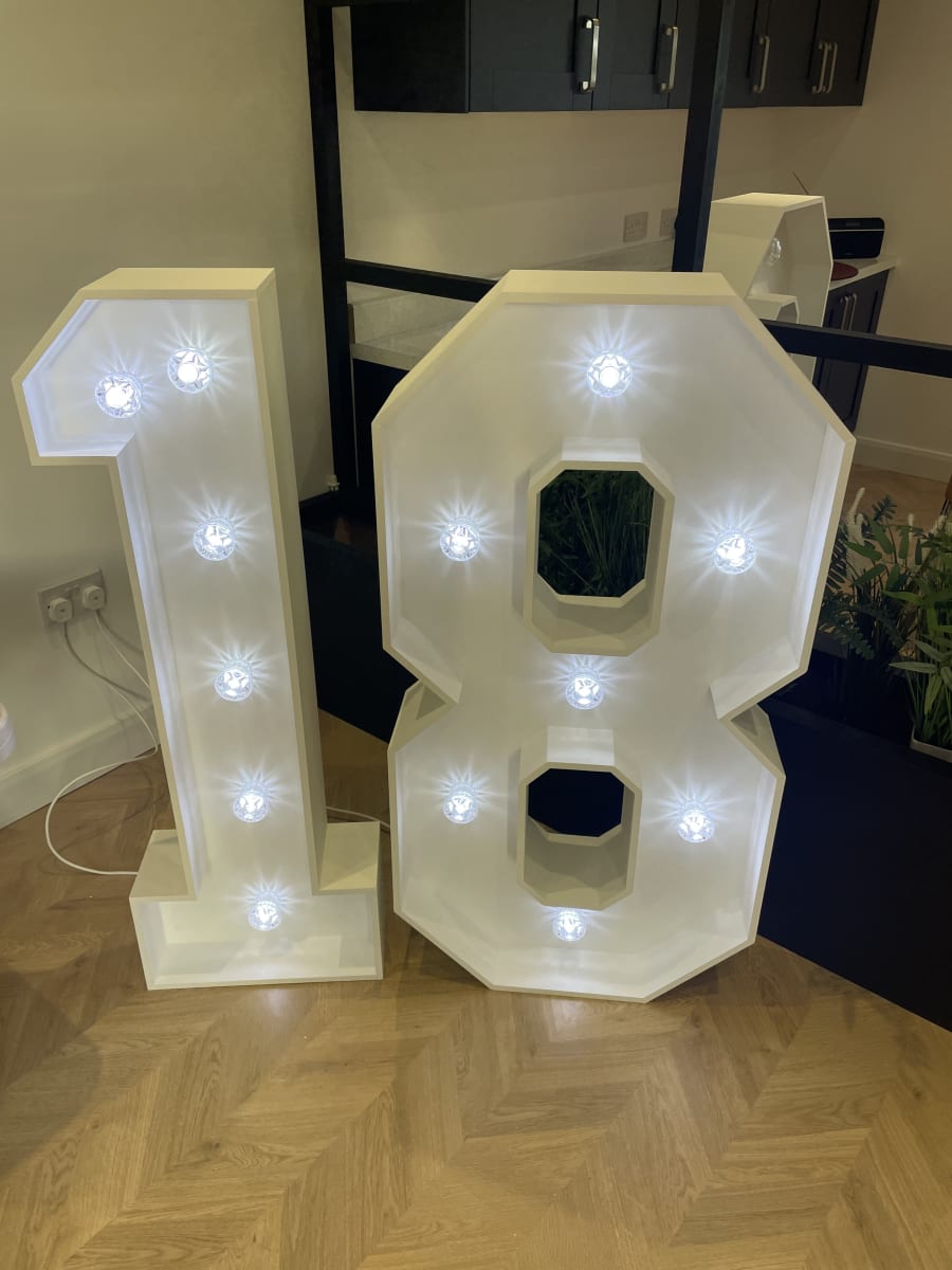 Led Light Up Numbers & Letters - Bouncy Castle Hire in Gravesend, Strood,  Sidcup, Welling, Northfleet, Sevenoaks, Dartford, Chatham