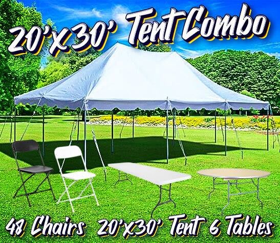 20 X 30 Pole Tent Combo Package Hire in Rhode Island and