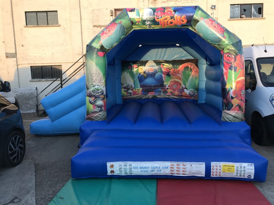 Children S New Trolls Castle Slide Combo Hire Bouncy Castle