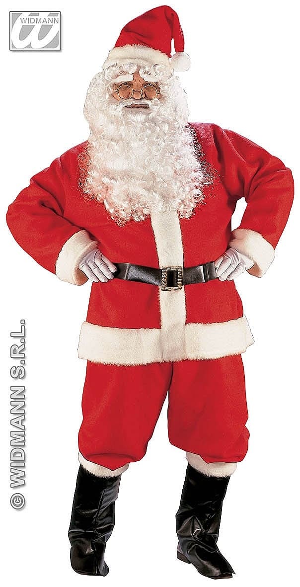 Santa Claus Fancy Dress Costume,Velour Santa Suit,Father Xmas